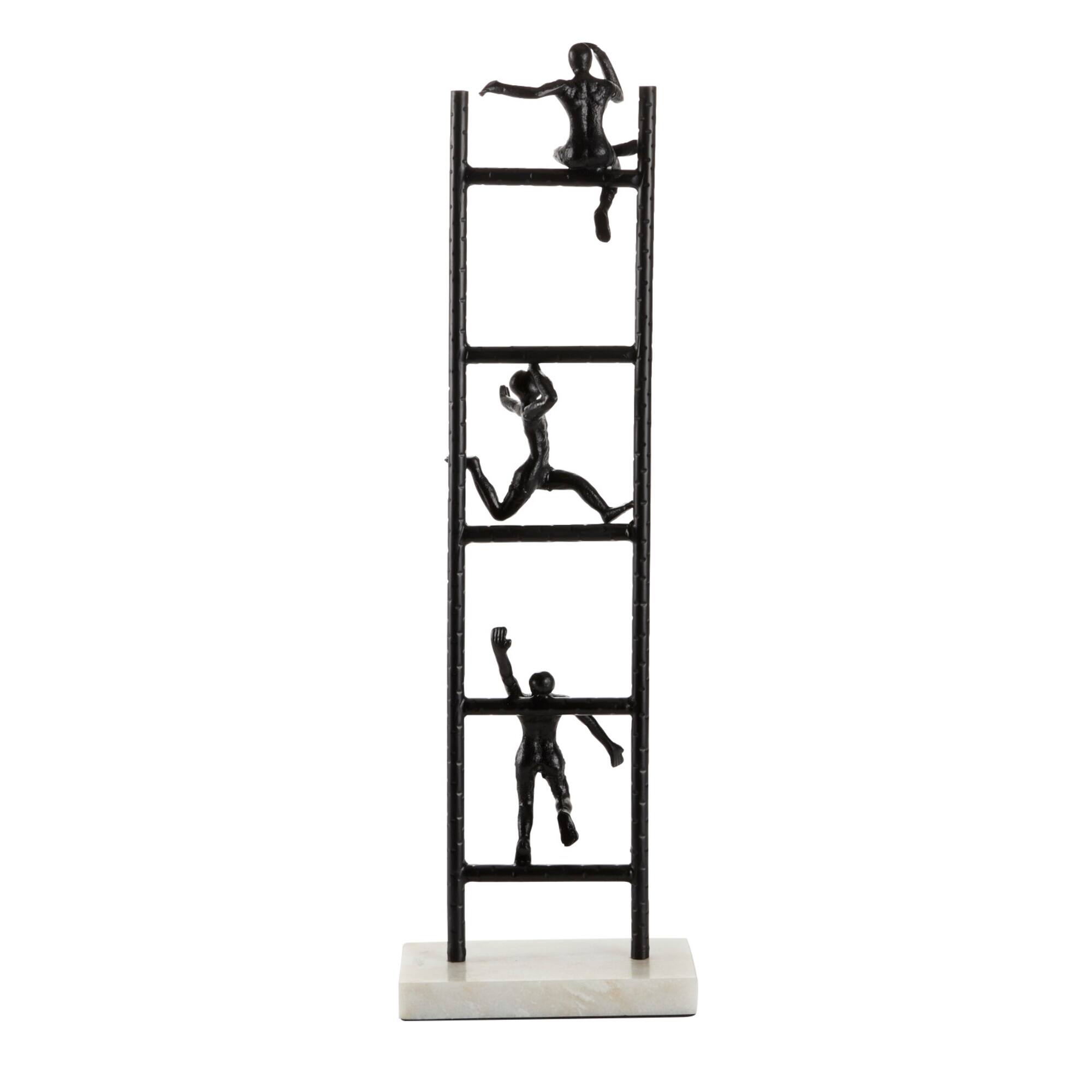 Black Metal Contemporary Sculpture, Geometric 27" x 5" x 9"